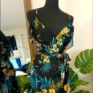 Floral black dress
